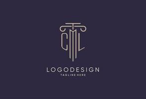 CL logo initial pillar design with luxury modern style best design for legal firm vector