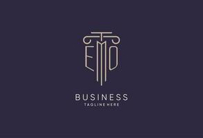 EO logo initial pillar design with luxury modern style best design for legal firm vector