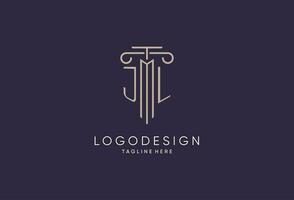 JL logo initial pillar design with luxury modern style best design for legal firm vector