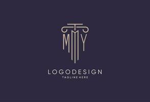 MY logo initial pillar design with luxury modern style best design for legal firm vector