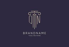 QN logo initial pillar design with luxury modern style best design for legal firm vector
