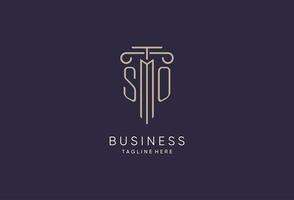 SO logo initial pillar design with luxury modern style best design for legal firm vector