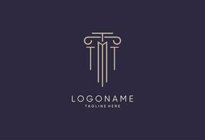 TT logo initial pillar design with luxury modern style best design for legal firm vector