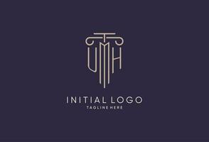 Oh logo inicial pilar diseño con lujo moderno estilo mejor diseño para legal firma vector