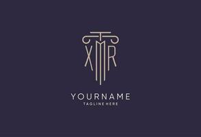 XR logo initial pillar design with luxury modern style best design for legal firm vector