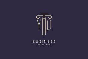 YO logo initial pillar design with luxury modern style best design for legal firm vector