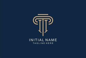 II initial pillar logo, elegant and luxury law firm logo vector