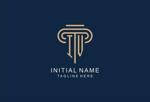 IV initial pillar logo, elegant and luxury law firm logo vector