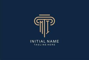 MI initial pillar logo, elegant and luxury law firm logo vector