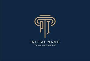 PI initial pillar logo, elegant and luxury law firm logo vector