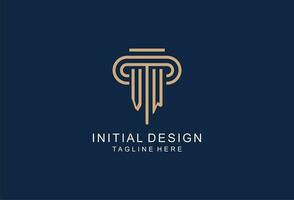 VW initial pillar logo, elegant and luxury law firm logo vector