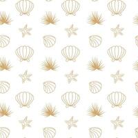 Hand drawn vector illustrations - seamless pattern of seashells. Marine background. Perfect for invitations, greeting cards, posters, prints, banners, flyers etc