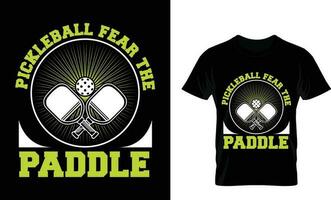 pickleball temor el paleta, pickleball camiseta diseño vector