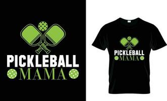 Pickleball mama phrase with pickleball ball. Lettering silhouette vector illustration.typography t-shirt