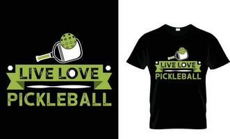 En Vivo amor pickleball, divertido Clásico pickleball t camisa diseño, pepinillo amante camiseta, pickleball regalos, pickleball jugador camisa vector