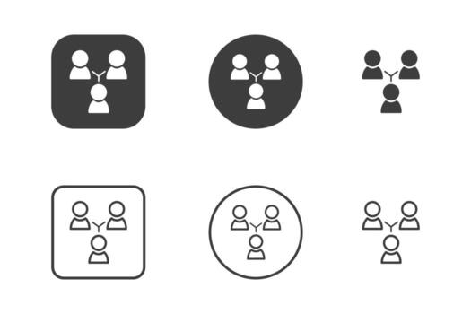 Hierarchy icon design 6 variations. Isolated on white background. vector