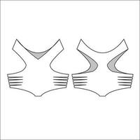 Ladies Swimwear Bottom CAD template vector