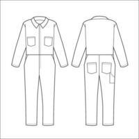 Jumpsuit sketch for ladies vector template