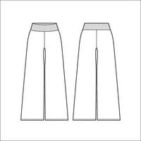 Ladies palazzo pants vector sketch