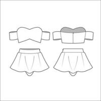 Ladies' swimsuit top and bottom template vector