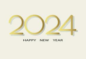 Happy New Year 2024.Premium vector background for happy new year 2024 celebration. Golden numbers on a light background.