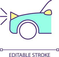 Vehicle headlights RGB color icon. Illuminate road ahead. Front part of automobile. Light solution. Isolated vector illustration. Simple filled line drawing. Editable stroke