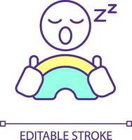 Sleepy driver RGB color icon. Risk of accidents. Vehicle owner. Fatigue and tiredness. Yawning person. Isolated vector illustration. Simple filled line drawing. Editable stroke