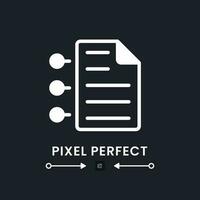 Contract conditions white solid desktop icon. Legal document. Partnership agreement. Pixel perfect 128x128, outline 4px. Silhouette symbol for dark mode. Glyph pictogram. Vector isolated image