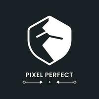 Security weaknesses white solid desktop icon. System vulnerability. Data damage. Pixel perfect 128x128, outline 4px. Silhouette symbol for dark mode. Glyph pictogram. Vector isolated image