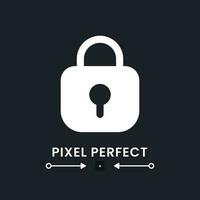 Private key white solid desktop icon. Access control. Confidential information. Pixel perfect 128x128, outline 4px. Silhouette symbol for dark mode. Glyph pictogram. Vector isolated image