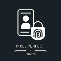 Multi-factor authentication white solid desktop icon. Security system. Device protection. Pixel perfect 128x128, outline 4px. Silhouette symbol for dark mode. Glyph pictogram. Vector isolated image
