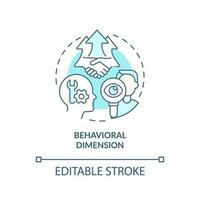 Behavioral dimension turquoise concept icon. Global citizen actions abstract idea thin line illustration. Isolated outline drawing. Editable stroke vector