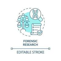 Forensic research blue concept icon. Investigation. Genealogical research motivation abstract idea thin line illustration. Isolated outline drawing. Editable stroke vector