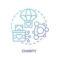 Charity blue gradient concept icon. Sending and receiving financial aid. DAO usage purpose abstract idea thin line illustration. Isolated outline drawing vector