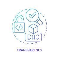 Transparency blue gradient concept icon. Clarity in digital system operation. DAO characteristic abstract idea thin line illustration. Isolated outline drawing vector