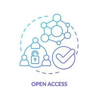Open access blue gradient concept icon. Free membership in program. Join pool. DAO characteristic abstract idea thin line illustration. Isolated outline drawing vector