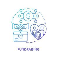 Fundraising blue gradient concept icon. Financial contribution. Investment. DAO usage purpose abstract idea thin line illustration. Isolated outline drawing vector