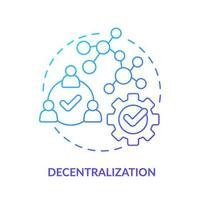 Decentralization blue gradient concept icon. Engage outsource specialists. DAO characteristic abstract idea thin line illustration. Isolated outline drawing vector