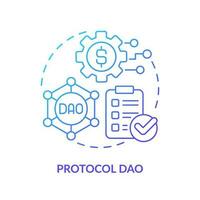 protocolo dao azul degradado concepto icono. mercado marcadores descentralizado autónomo organizaciones tipo resumen idea Delgado línea ilustración. aislado contorno dibujo vector