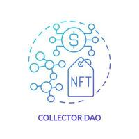 Collector DAO blue gradient concept icon. Gather artefacts. Decentralized autonomous organizations type abstract idea thin line illustration. Isolated outline drawing vector