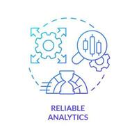 Reliable analytics blue gradient concept icon. Fast service. Digital storage. Data lake architecture abstract idea thin line illustration. Isolated outline drawing vector