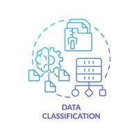 Data classification blue gradient concept icon. Information organization. Data lake architecture abstract idea thin line illustration. Isolated outline drawing vector