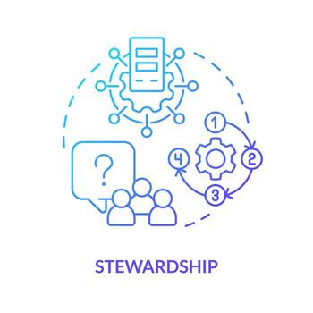 Stewardship blue gradient concept icon. Operations management. Digital storage. Data lake architecture abstract idea thin line illustration. Isolated outline drawing vector