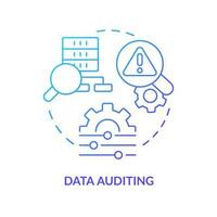 Data auditing blue gradient concept icon. Tracking changes. Digital storage. Data lake key concept abstract idea thin line illustration. Isolated outline drawing vector