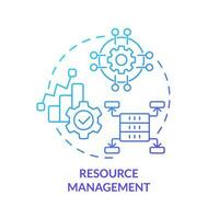 Resource management blue gradient concept icon. System orchestration. Data lake architecture abstract idea thin line illustration. Isolated outline drawing vector