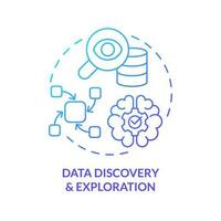 Data discovery and exploration blue gradient concept icon. Prepare for analysis. Data lake concept abstract idea thin line illustration. Isolated outline drawing vector