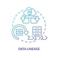 Data lineage blue gradient concept icon. Information flow record. Digital storage. Data lake key concept abstract idea thin line illustration. Isolated outline drawing vector