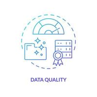 Data quality blue gradient concept icon. Relevant and accurate information. Data lake key concept abstract idea thin line illustration. Isolated outline drawing vector