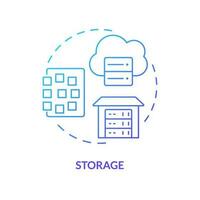 almacenamiento azul degradado concepto icono. nube tecnología. estructurado archivos. datos lago vs datos almacén resumen idea Delgado línea ilustración. aislado contorno dibujo vector