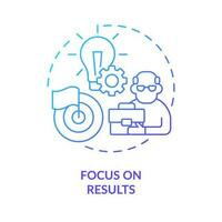 Focus on results blue gradient concept icon. Tip for younger managers with older employees abstract idea thin line illustration. Isolated outline drawing vector